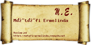 Mátéfi Ermelinda névjegykártya
